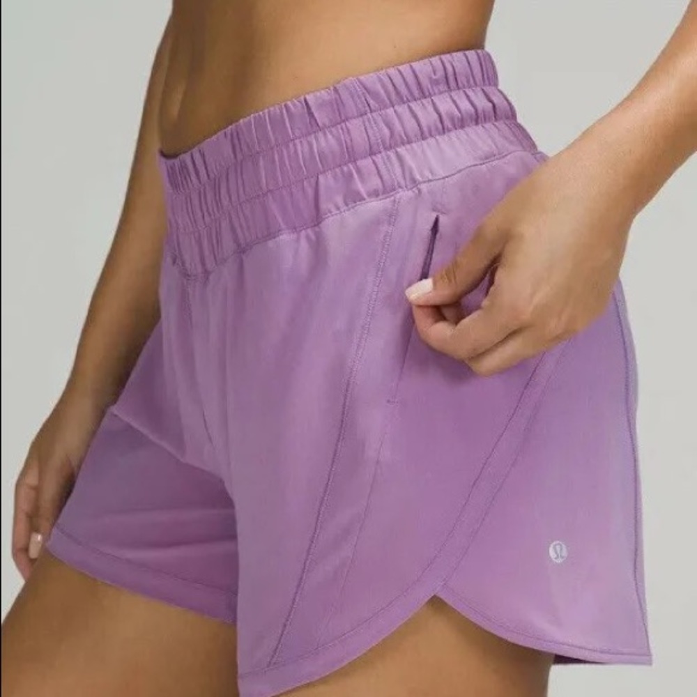 Lululemon Track That Mid-Rise Lined Shorts 5” in Wisteria Purple
